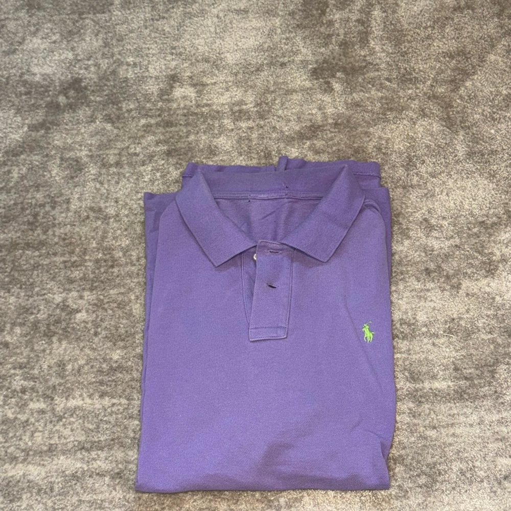 Polo by Ralph Lauren Purple Polo Shirt with Green Logo